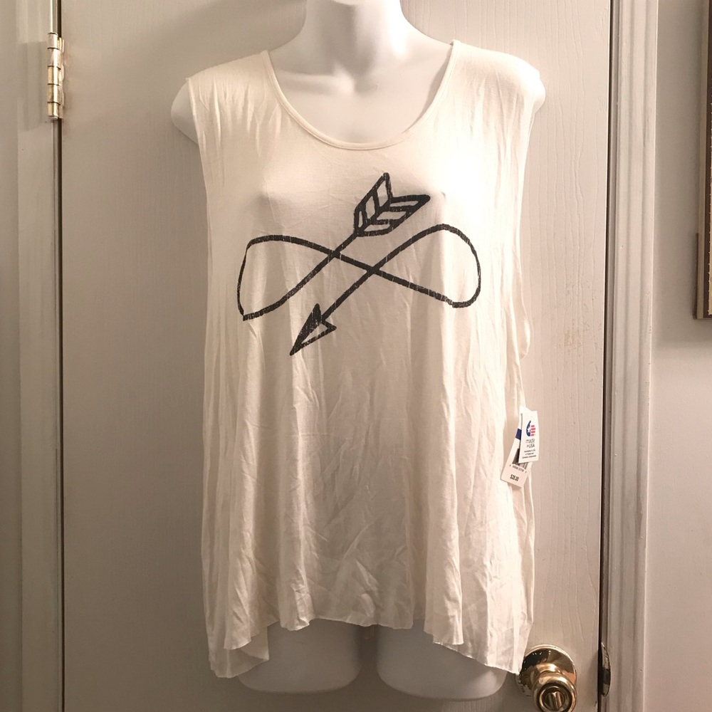(XL) Living Doll Distressed Infinity Arrow Tank